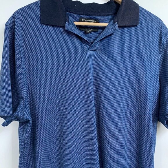 Banana Republic Men's Luxury Touch Standard Fit Jacquard Polo (Lot of 2) Size L - Picture 4 of 16